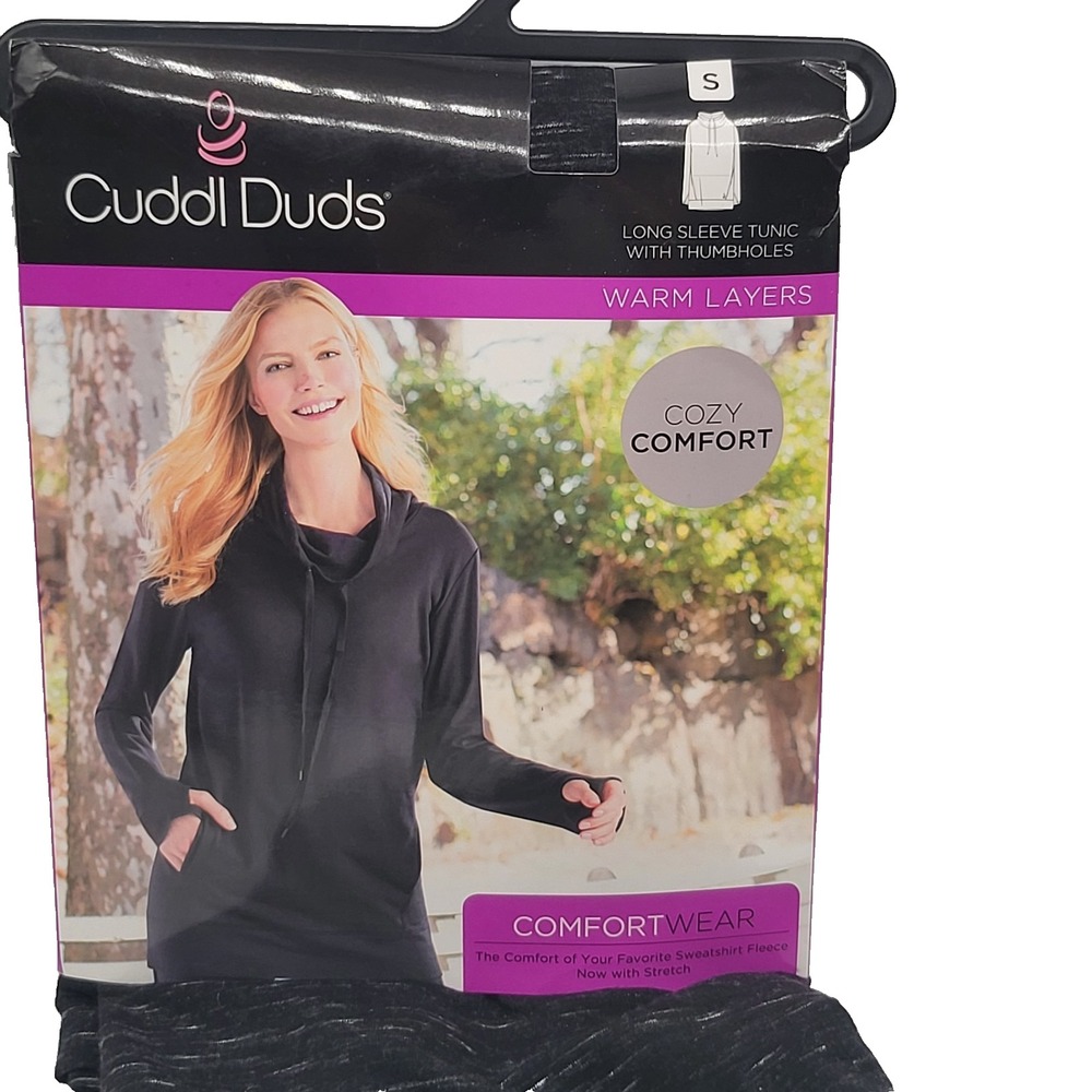 Cuddl Duds Comfortwear Long Sleeve Tunic With Thumbholes Dark Gray‎ Women S NWT
